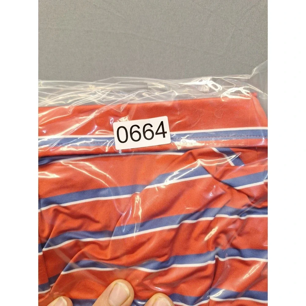 RLX‎ Ralph Lauren Polo Mens Large Red White Blue Striped Golf Preppy County Club